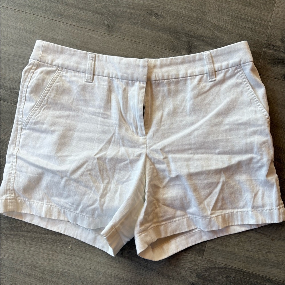 J. Crew White 5” Shorts Crisp Cotton Blend